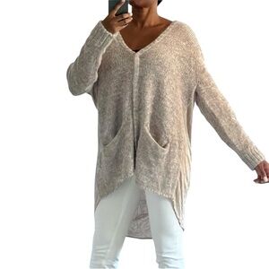 NWT AS by DF True Romance Cardigan Heathered Mocha Sweater Size S